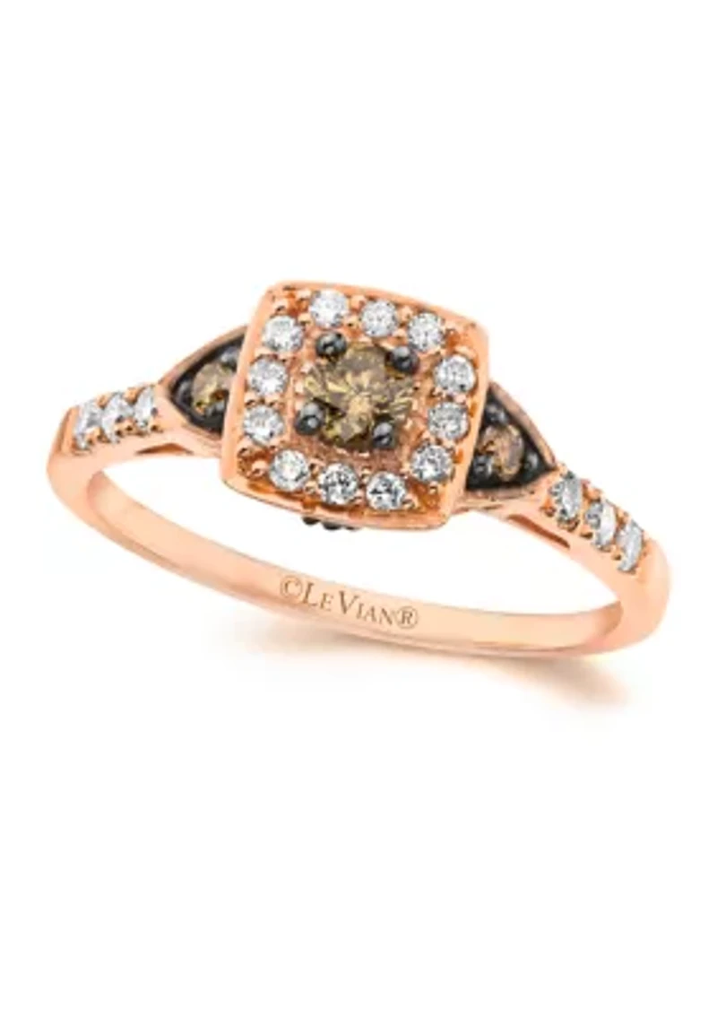 Chocolatier® Ring featuring 1/5 ct. t.w. Chocolate Diamonds®, 1/5 ct. t.w. Vanilla Diamonds® set in 14K Strawberry Gold®