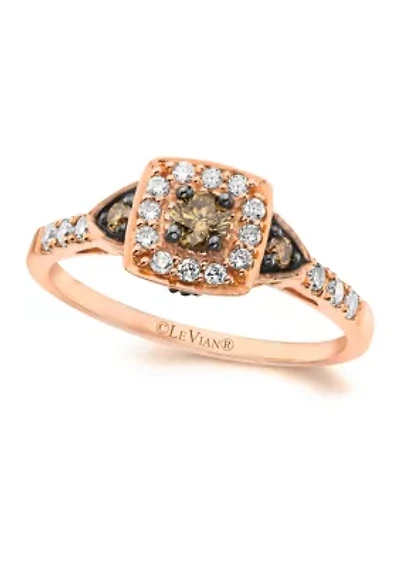  Chocolatier® Ring featuring 1/5 ct. t.w. Chocolate Diamonds®, 1/5 ct. t.w. Vanilla Diamonds® set in 14K Strawberry Gold®