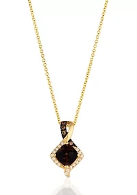 3/4 ct. t.w. Chocolate Quartz®, Chocolate Diamonds®, 1/20 ct. t.w. Vanilla Diamonds® Necklace in 14K Honey Gold™