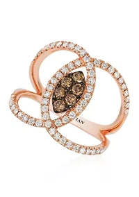 Chocolate Diamonds® and Vanilla Diamonds® Ring in 14k Strawberry Gold®
