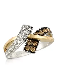 Chocolatier® Ring featuring 1/3 cts. Chocolate Diamonds®, 1/4 cts. Vanilla Diamonds® set in 14K Two Tone Gold