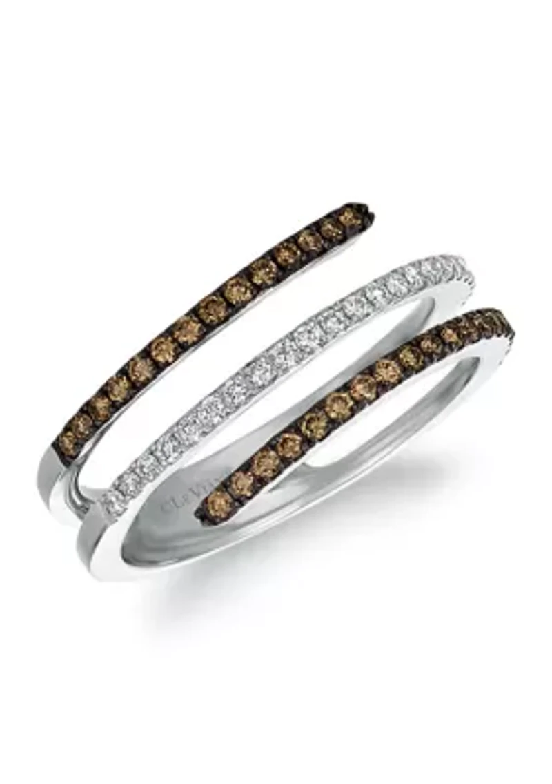 3/8 ct. t.w. Chocolate Diamond® and Vanilla Diamond® Ring in 14K Vanilla Gold®