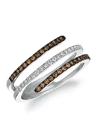 3/8 ct. t.w. Chocolate Diamond® and Vanilla Diamond® Ring in 14K Vanilla Gold®