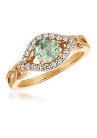 1/2 ct. t.w. Mint Julep Quartz™, 1/3 ct. t.w. Vanilla Diamonds® Ring in 14K Strawberry Gold®