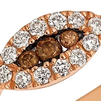 Chocolatier Vanilla Diamonds and Chocolate Diamonds 14k Honey Gold Ring