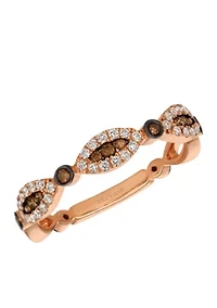 Chocolatier Vanilla Diamonds and Chocolate Diamonds 14k Honey Gold Ring