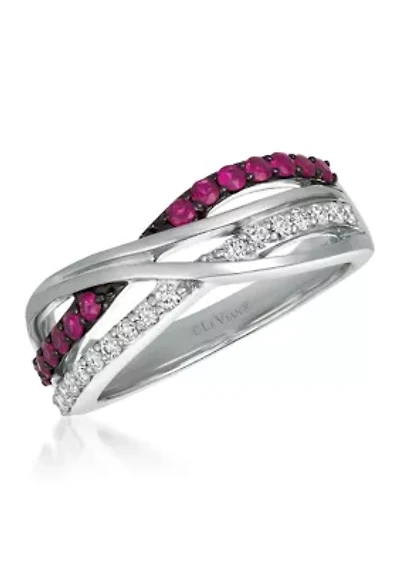 Ring featuring 1/3 cts. Passion Ruby®, 1/5 cts. Vanilla Diamonds® set in 14K Vanilla Gold®