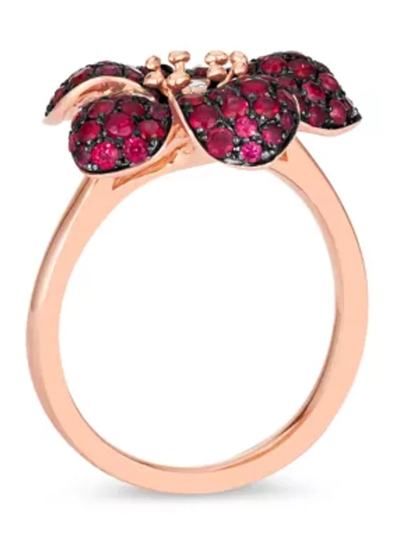 Flower Ring featuring 1.25 ct. t.w. Passion Ruby™, Nude Diamonds™ set in 14K Strawberry Gold®