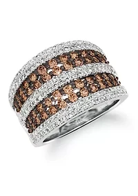 1 ct. t.w. Chocolate Diamonds®, 3/4 ct. t.w. Nude Diamonds™ Band Ring in 14K Vanilla Gold®