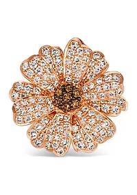  Flower Ring featuring 1.33 ct. t.w. Nude Diamonds™, 1/6 ct. t.w. Chocolate Diamonds® in 14K Strawberry Gold®