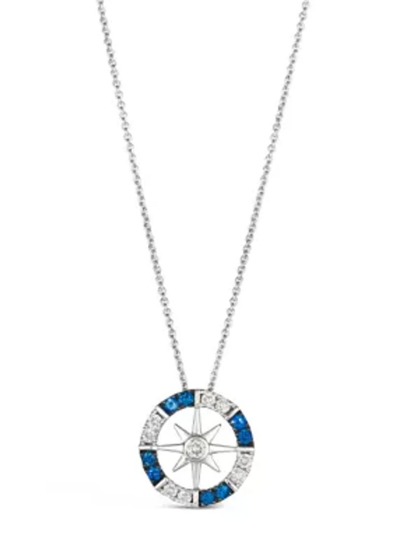1/5 cts. Blueberry Sapphire™, 1/5 cts. Nude Diamonds™ Pendant Necklace in 14K Vanilla Gold®