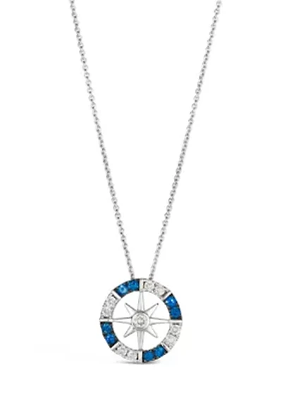 1/5 cts. Blueberry Sapphire™, 1/5 cts. Nude Diamonds™ Pendant Necklace in 14K Vanilla Gold®