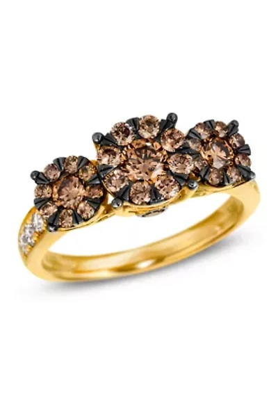 Ring featuring 1 ct. t.w.Chocolate Diamonds®, 1/3 t.w. Nude Diamonds™ 14K Honey Gold™