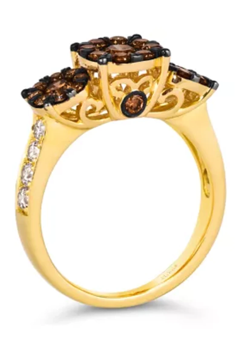 Ring featuring 1 ct. t.w.Chocolate Diamonds®, 1/3 t.w. Nude Diamonds™ 14K Honey Gold™
