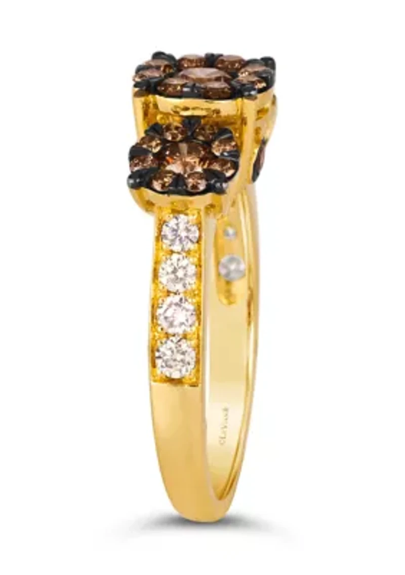 Ring featuring 1 ct. t.w.Chocolate Diamonds®, 1/3 t.w. Nude Diamonds™ 14K Honey Gold™
