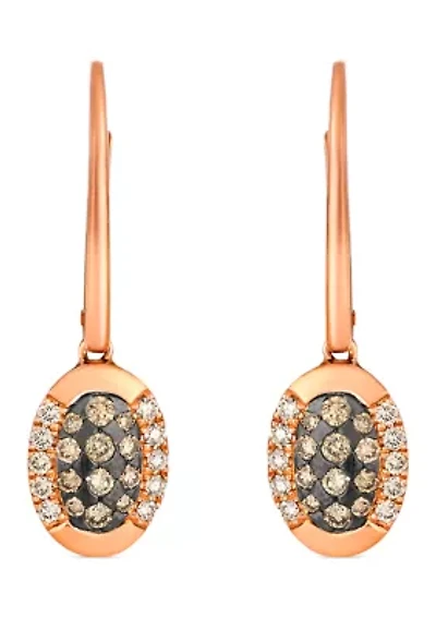 Earrings featuring 1/3 cts. Chocolate Diamonds®, 1/5 cts. Nude Diamonds™ set in 14K Strawberry Gold®
