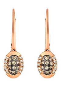 Earrings featuring 1/3 cts. Chocolate Diamonds®, 1/5 cts. Nude Diamonds™ set in 14K Strawberry Gold®