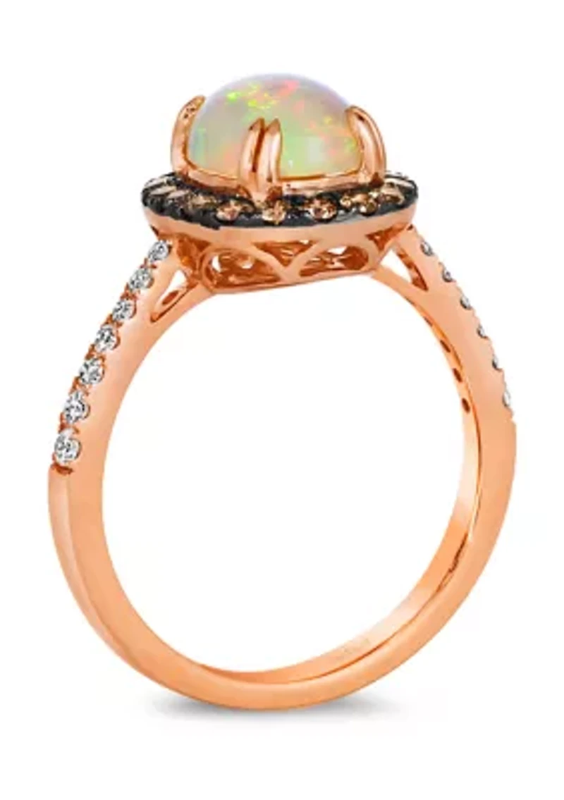  Ring featuring 1 ct. t.w. Neopolitan Opal™, 1/5 ct. t.w. Nude Diamonds™, 1/3 ct. t.w. Chocolate Diamonds® set in 14K Strawberry Gold®
