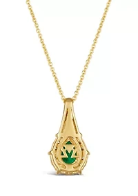 1/2 ct. t.w. Costa Smeralda Emeralds™, 1/20 ct. t.w. Chocolate Diamonds®, 1/6 ct. t.w. Nude Diamonds™ Pendant Necklace in 14K Honey Gold™