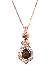  Pendant featuring 7/8 ct. t.w. Chocolate Quartz®, 1/2 ct. t.w. Nude Diamonds™, Chocolate Diamonds® set in 14K Strawberry Gold®