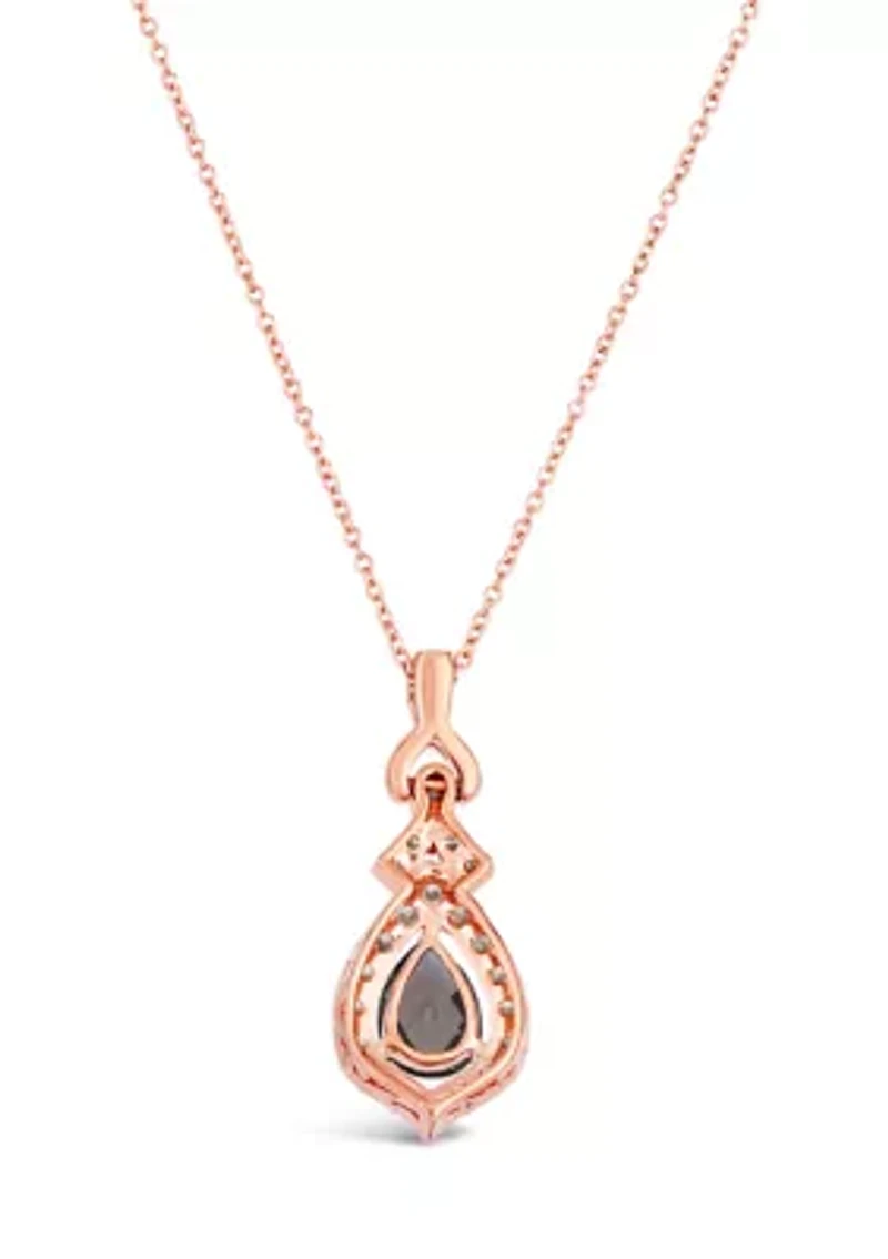  Pendant featuring 7/8 ct. t.w. Chocolate Quartz®, 1/2 ct. t.w. Nude Diamonds™, Chocolate Diamonds® set in 14K Strawberry Gold®