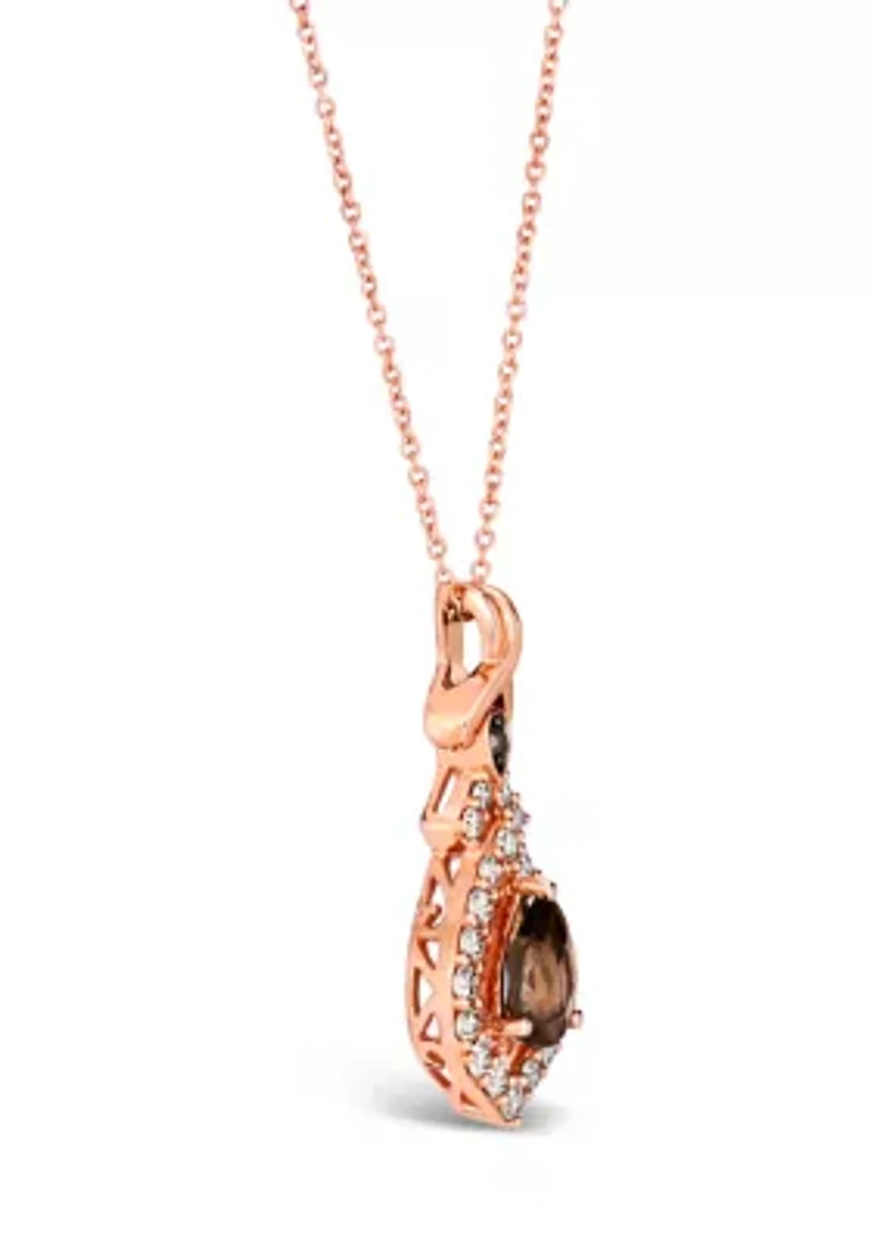  Pendant featuring 7/8 ct. t.w. Chocolate Quartz®, 1/2 ct. t.w. Nude Diamonds™, Chocolate Diamonds® set in 14K Strawberry Gold®