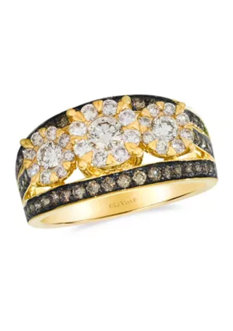 3/4 ct. t.w. Nude Diamonds™, 5/8 ct. t.w. Chocolate Diamonds® Ring in 14K Honey Gold™