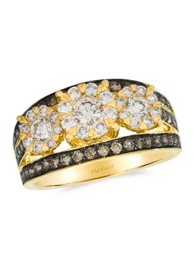 3/4 ct. t.w. Nude Diamonds™, 5/8 ct. t.w. Chocolate Diamonds® Ring in 14K Honey Gold™