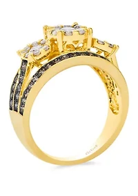 3/4 ct. t.w. Nude Diamonds™, 5/8 ct. t.w. Chocolate Diamonds® Ring in 14K Honey Gold™