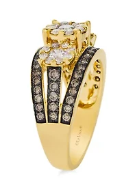 3/4 ct. t.w. Nude Diamonds™, 5/8 ct. t.w. Chocolate Diamonds® Ring in 14K Honey Gold™