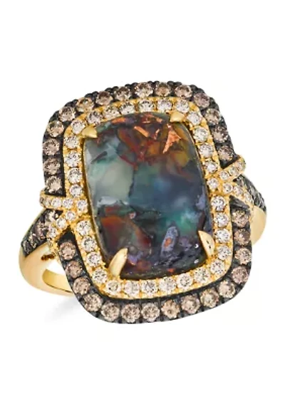 4.75 ct. t.w. Aquadite Black, 5/8 ct. t.w. Chocolate Diamonds®, 3/8 ct. t.w. Nude Diamonds™ Ring in 14K Honey Gold™