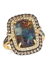 4.75 ct. t.w. Aquadite Black, 5/8 ct. t.w. Chocolate Diamonds®, 3/8 ct. t.w. Nude Diamonds™ Ring in 14K Honey Gold™