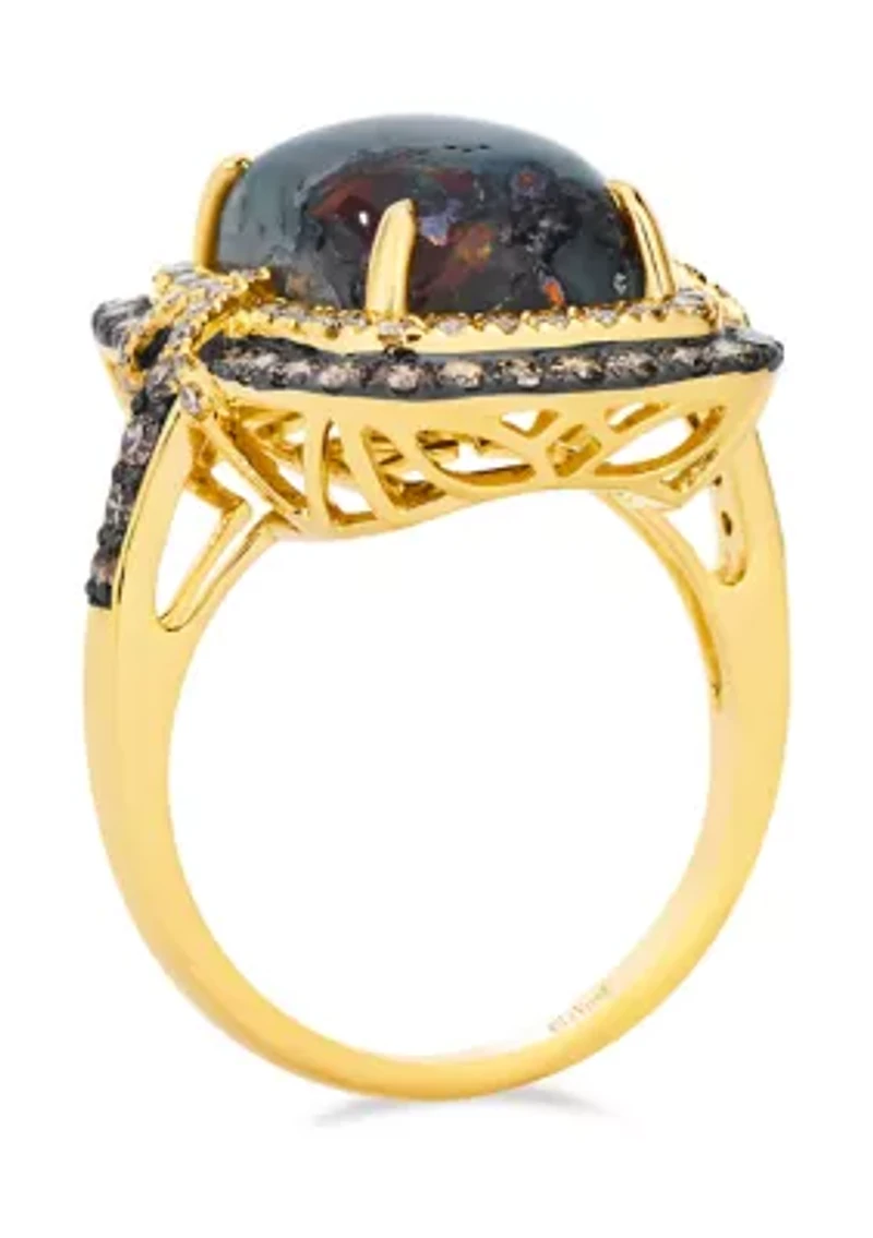 4.75 ct. t.w. Aquadite Black, 5/8 ct. t.w. Chocolate Diamonds®, 3/8 ct. t.w. Nude Diamonds™ Ring in 14K Honey Gold™