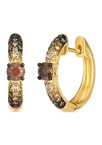  Earrings featuring 1/3 ct. t.w. Chocolate Diamonds®, 1/4 ct. t.w. Chocolate Ombré® Diamonds, 1/6 ct. t.w. Nude Diamonds™ set in 14K Honey Gold™