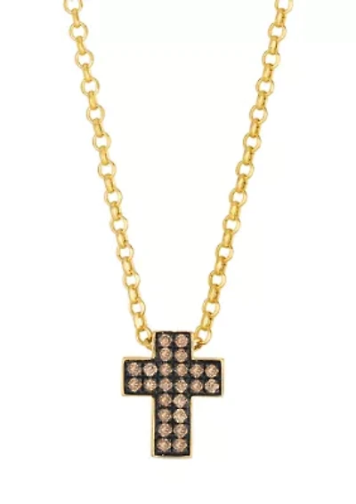 Chocolatier® Cross Pendant featuring 1/8 ct. t.w. Chocolate Diamonds® set in 14K Honey Gold™