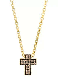 Chocolatier® Cross Pendant featuring 1/8 ct. t.w. Chocolate Diamonds® set in 14K Honey Gold™