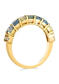 Ring featuring 1.2 ct. t.w. Montana Sapphire Ombré™, 1/15 ct. t.w. Nude Diamonds™ set in 14K Honey Gold™