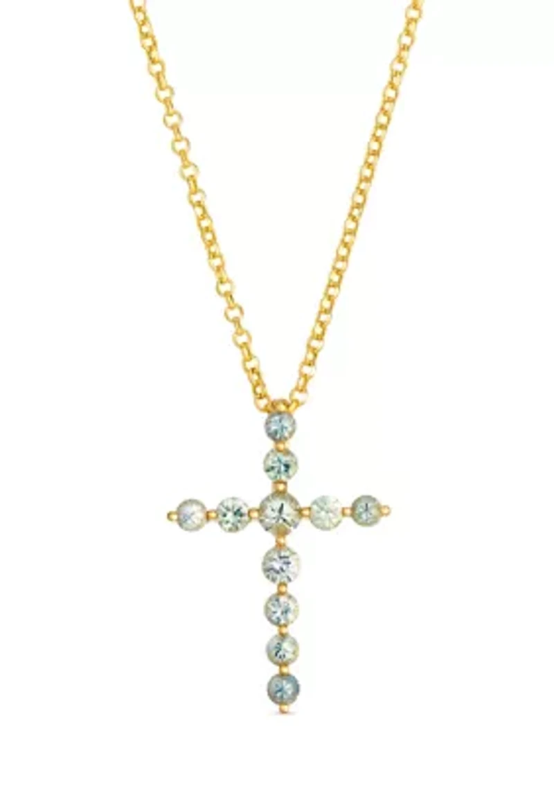 Cross Pendant featuring 1 ct. t.w. Montana Sapphire Ombré™ set in 14K Honey Gold™