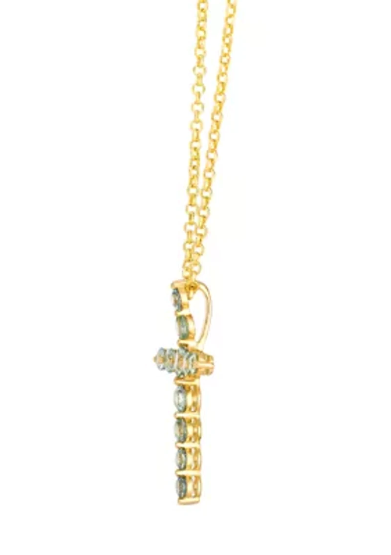Cross Pendant featuring 1 ct. t.w. Montana Sapphire Ombré™ set in 14K Honey Gold™