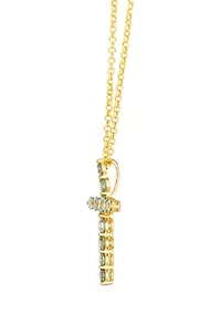 Cross Pendant featuring 1 ct. t.w. Montana Sapphire Ombré™  set in 14K Honey Gold™