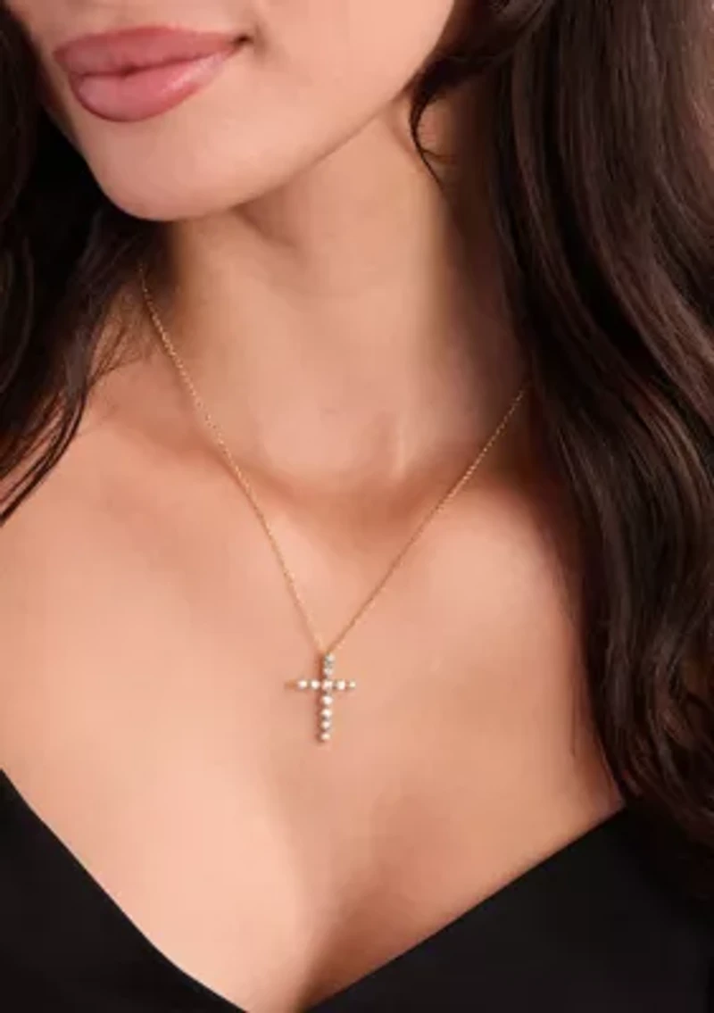 Cross Pendant featuring 1 ct. t.w. Montana Sapphire Ombré™ set in 14K Honey Gold™