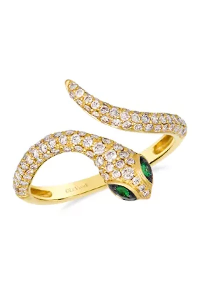 0.75 ct. t.w. Snake Ring in 14K Rose Gold