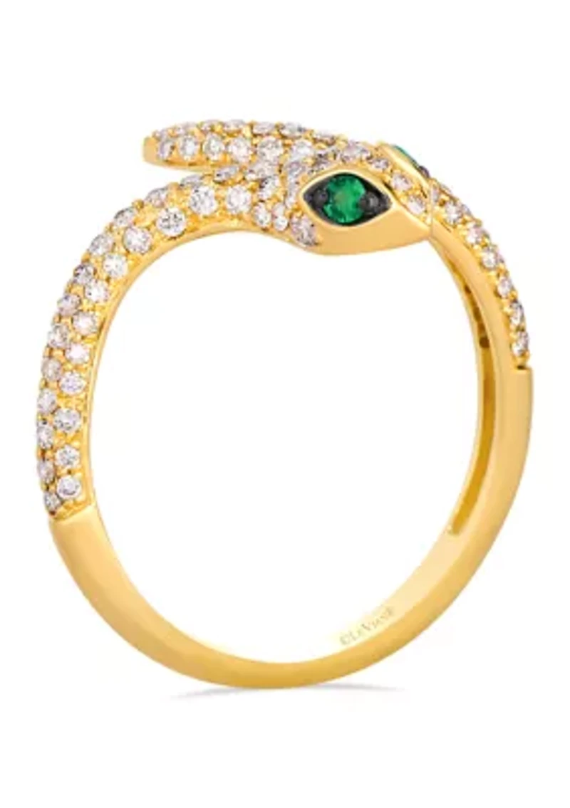 0.75 ct. t.w. Snake Ring in 14K Rose Gold