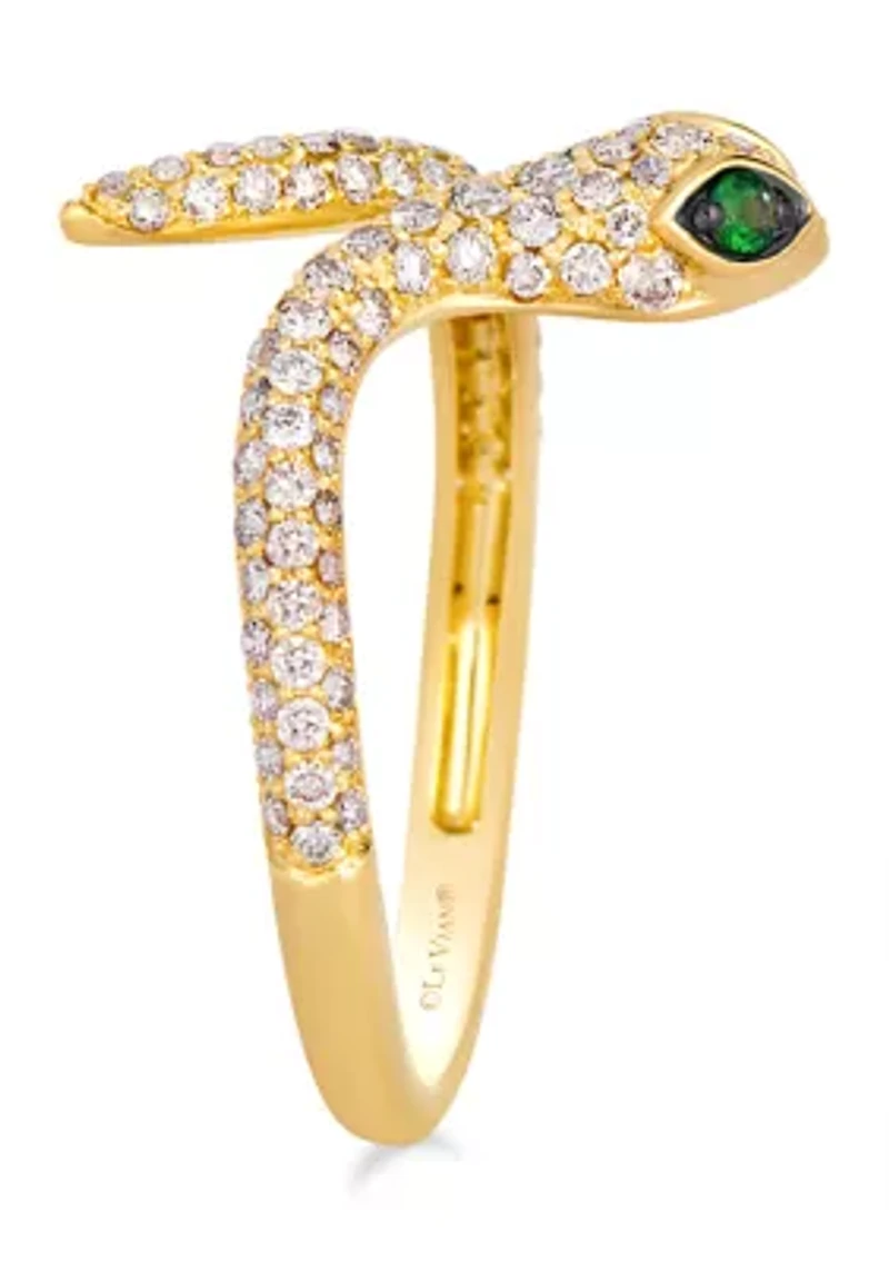 0.75 ct. t.w. Snake Ring in 14K Rose Gold