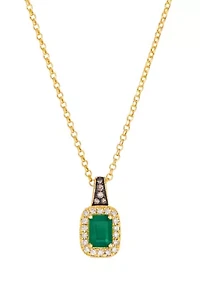 Pendant featuring 3/4 ct. t.w. Costa Smeralda Emeralds™, 1/20 ct. t.w. Chocolate Diamonds®, 1/5 ct. t.w. Nude Diamonds™ set in 14K Honey Gold™