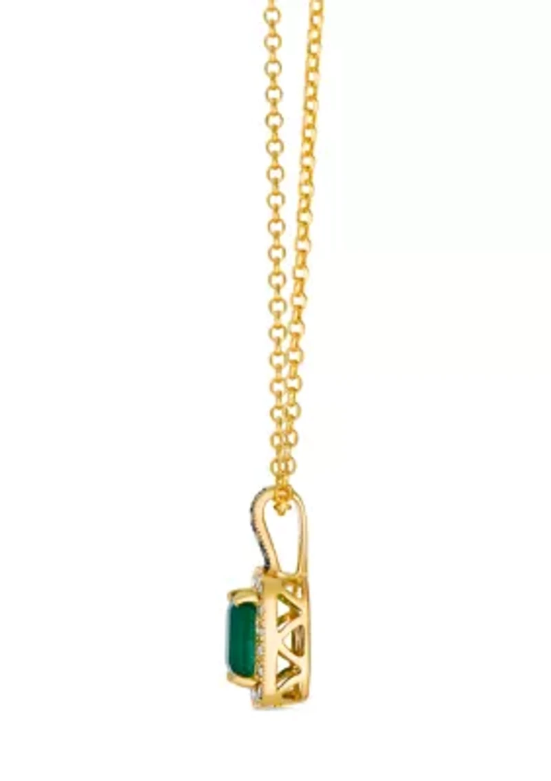 Pendant featuring 3/4 ct. t.w. Costa Smeralda Emeralds™, 1/20 ct. t.w. Chocolate Diamonds®, 1/5 ct. t.w. Nude Diamonds™ set in 14K Honey Gold™