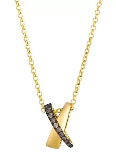 Chocolatier® Pendant Necklace featuring 1/10 ct. t.w. Chocolate Diamonds® set in 14K Honey Gold™