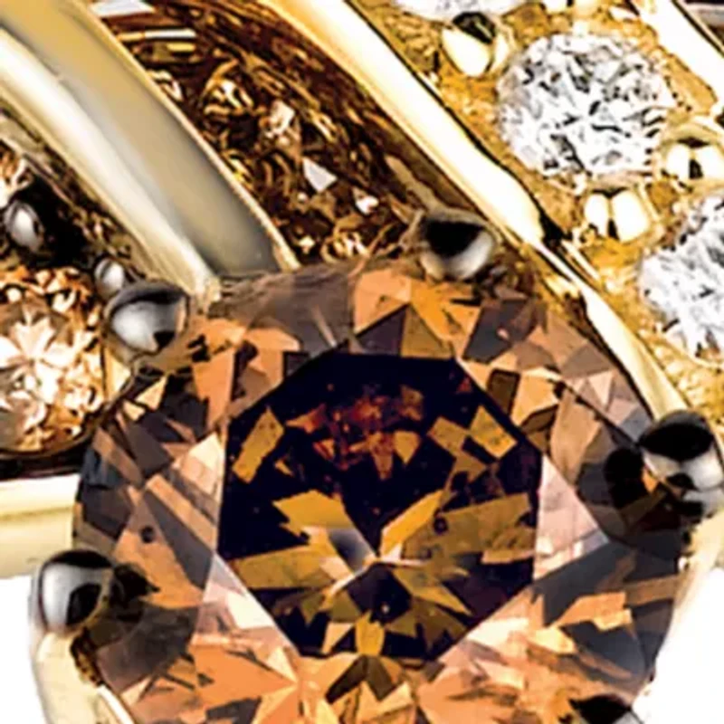 Chocolatier® Chocolate Diamonds® and Vanilla Diamonds® Ring in 14k Honey Gold™