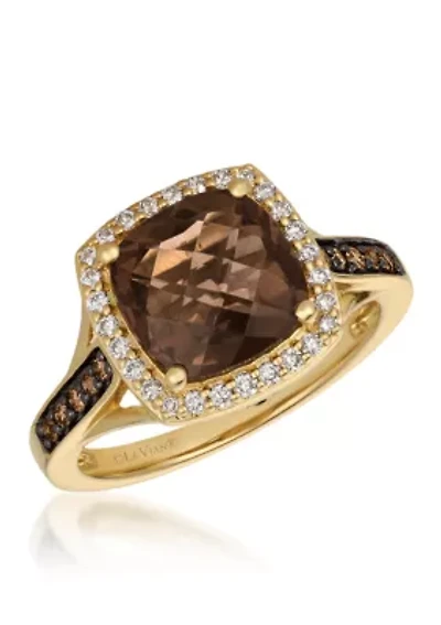 Chocolatier Chocolate Quartz Ring in 14k Honey Gold