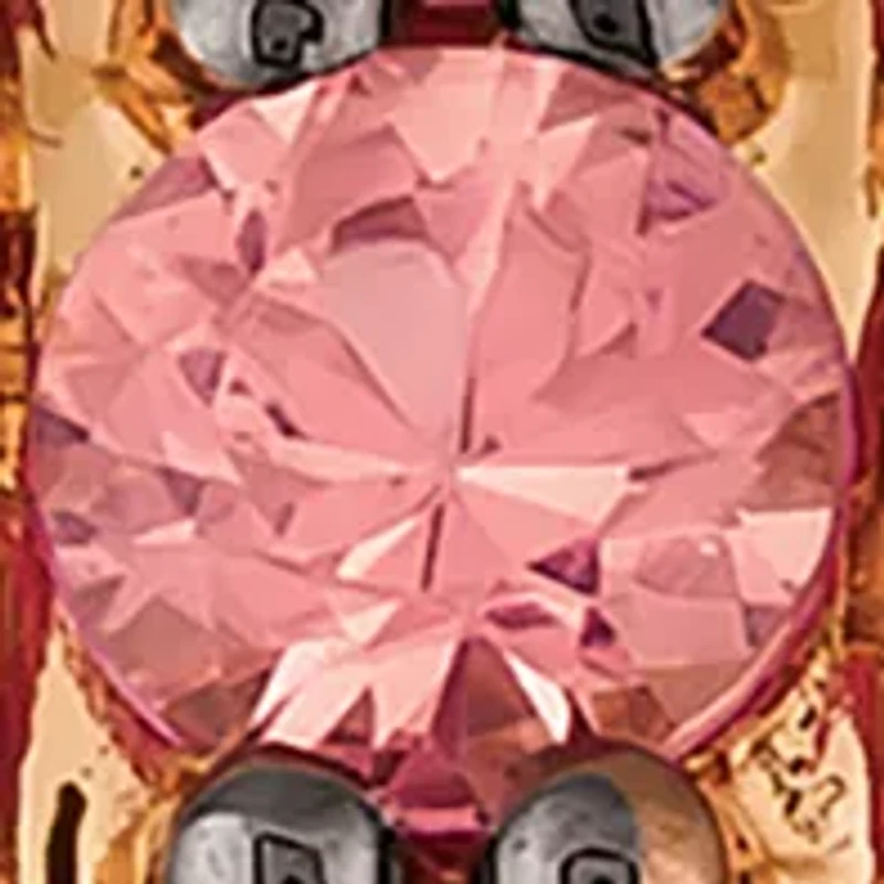Pink Sapphire, White Sapphire and Rubies Earrings in 14K Strawberry Gold®